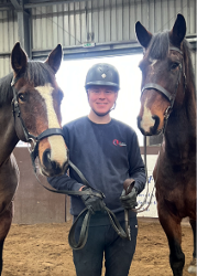 Liam Skee pictured with horses Calais and Rikki